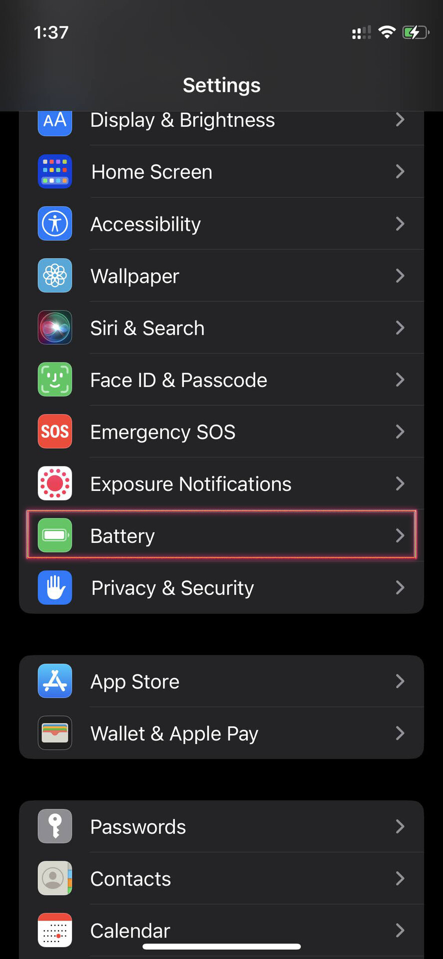 Check battery usage on iOS 16 1