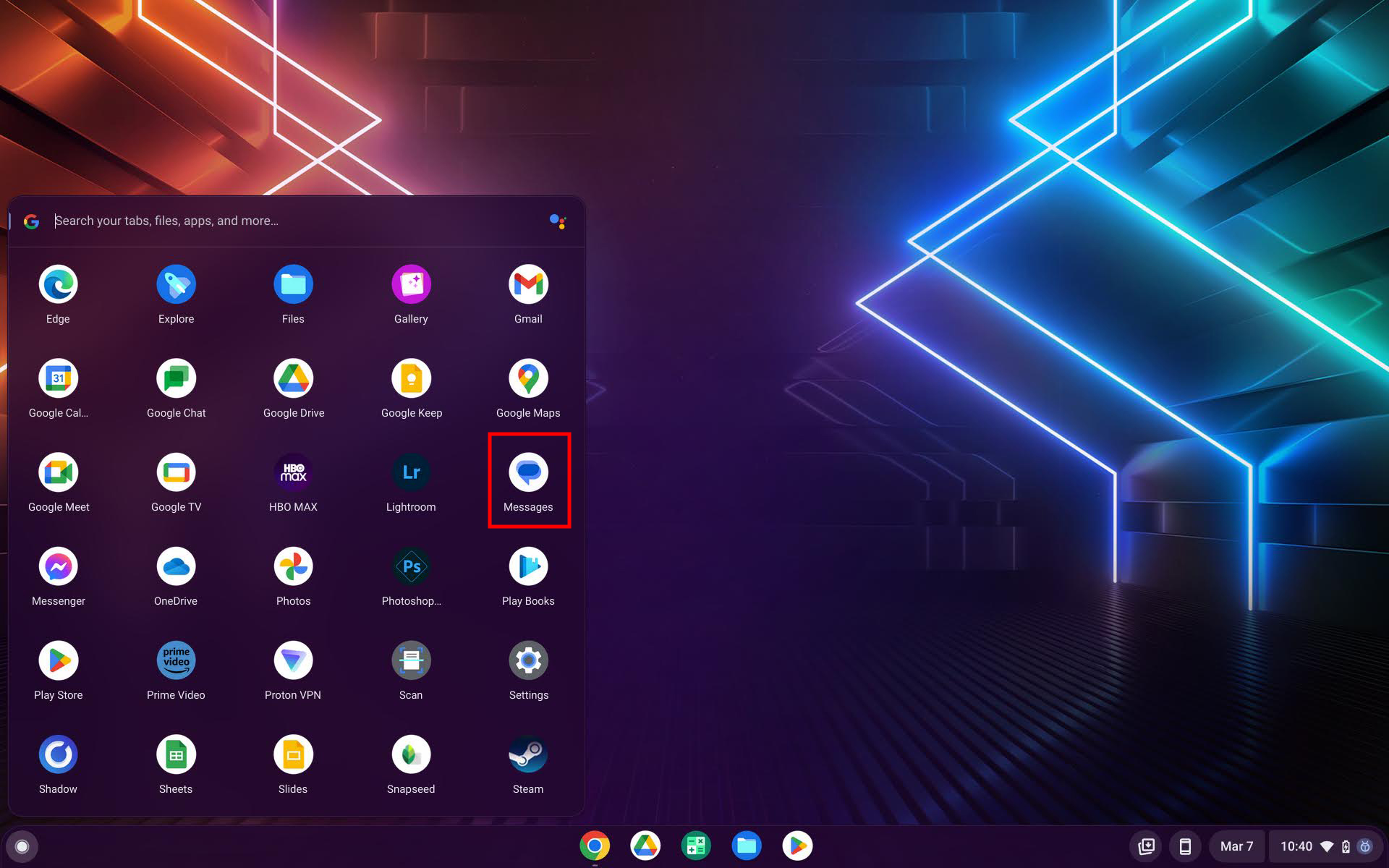 Connect Messages app on Chrome OS 2