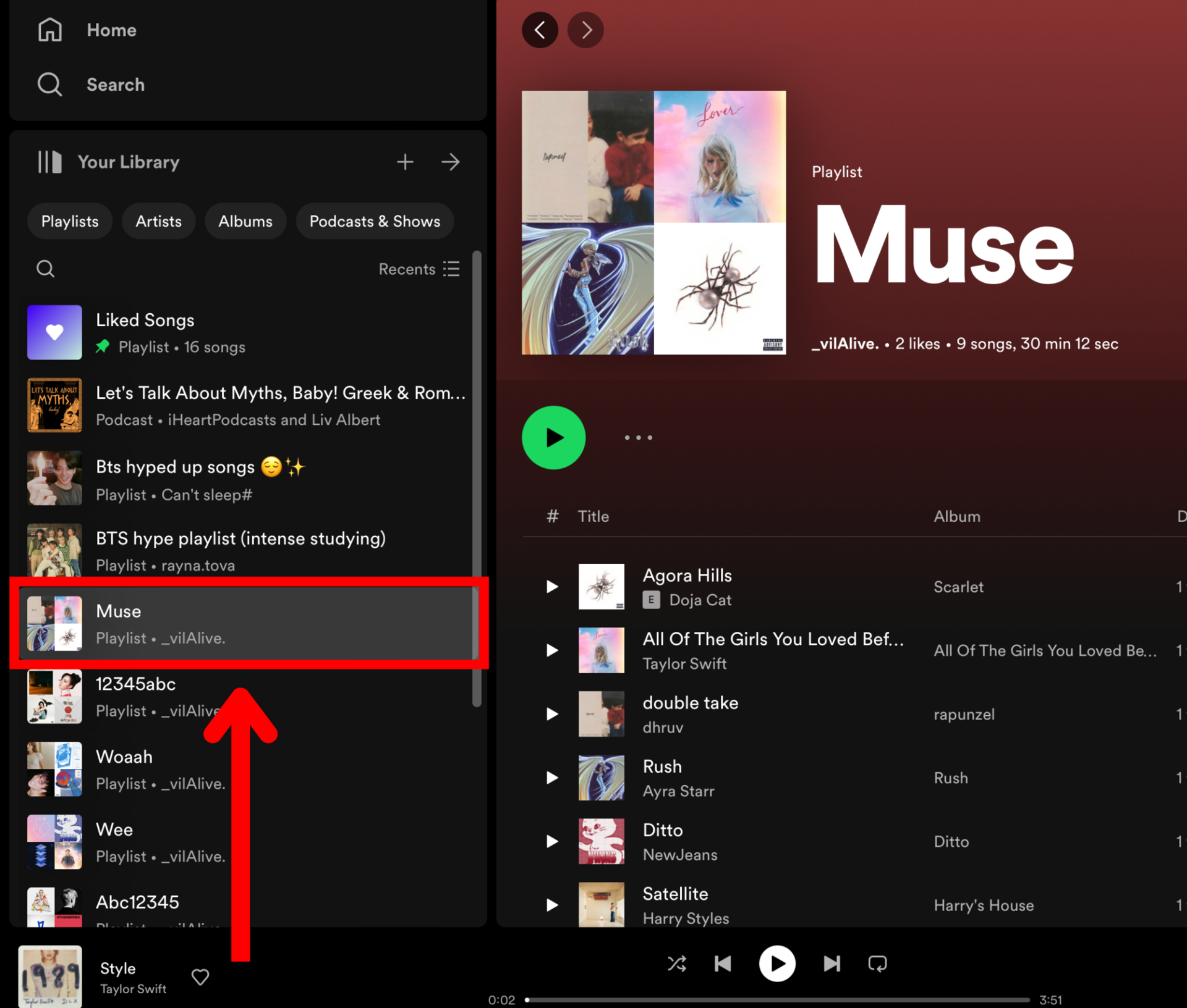 Spotify desktop your library playlists