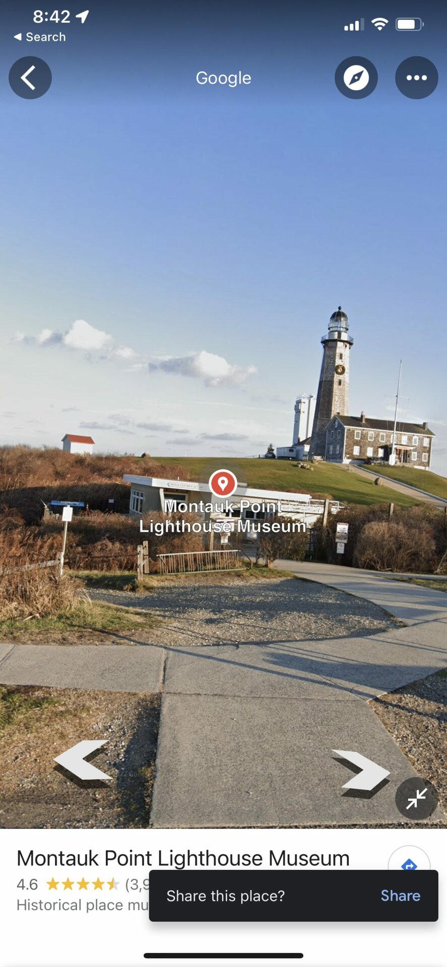Google Maps Montauk Lighthouse street view