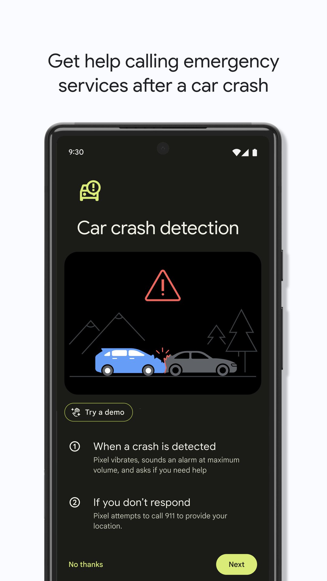 Google Pixel Car Crash Detection