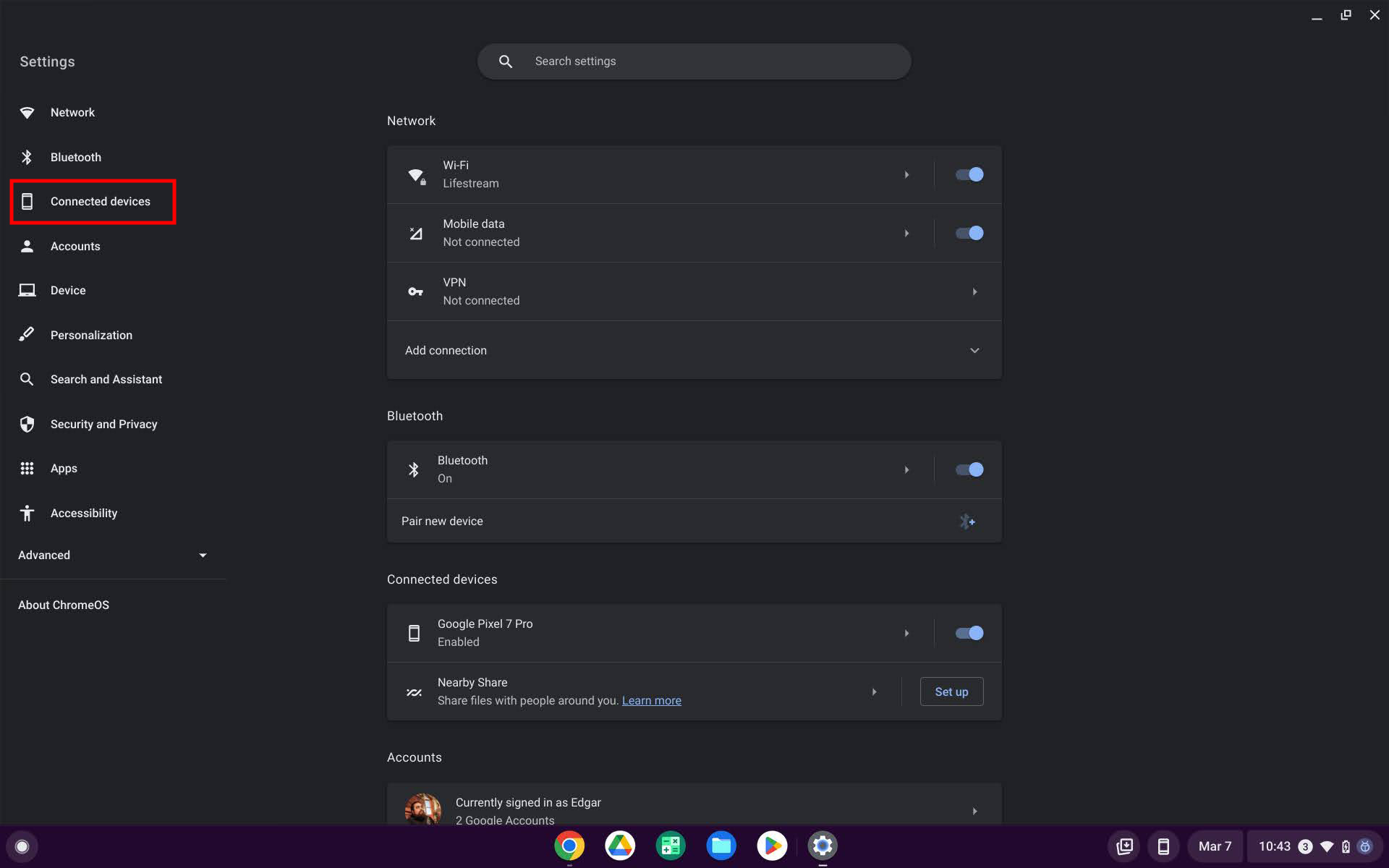 How to access Chrome OS Phone Hub settings 1
