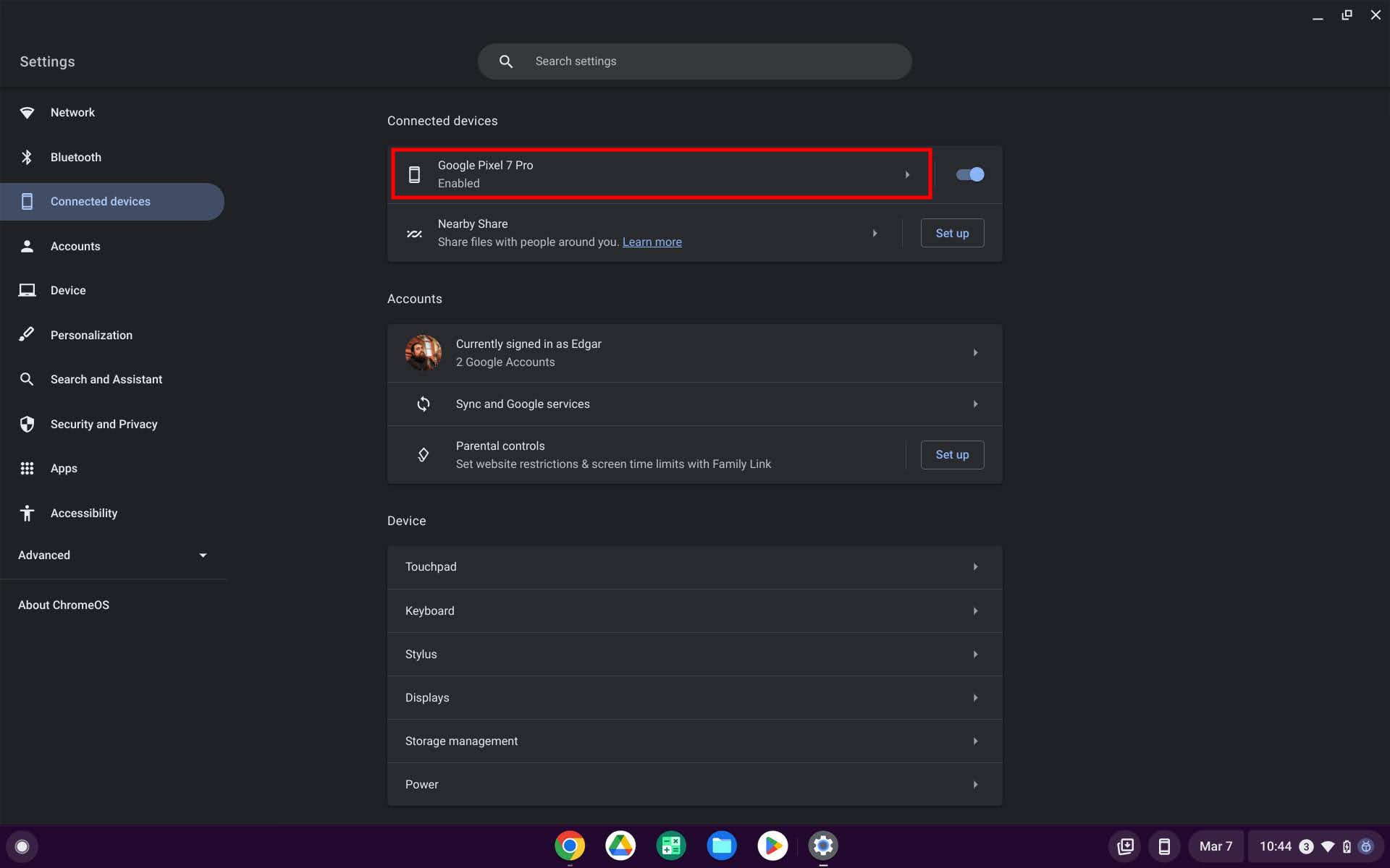 How to access Chrome OS Phone Hub settings 2