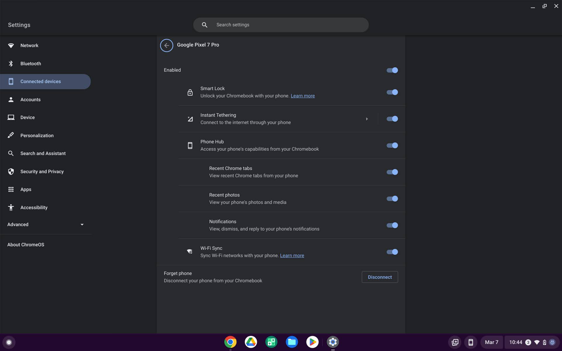 How to access Chrome OS Phone Hub settings 3