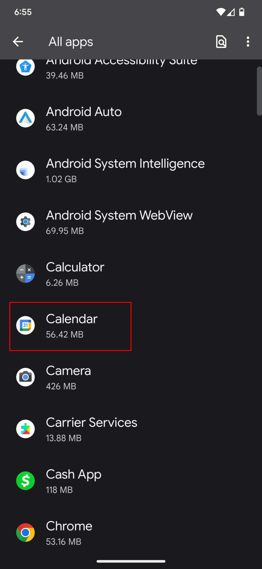 How to clear Google Calendar app cache and storage 3