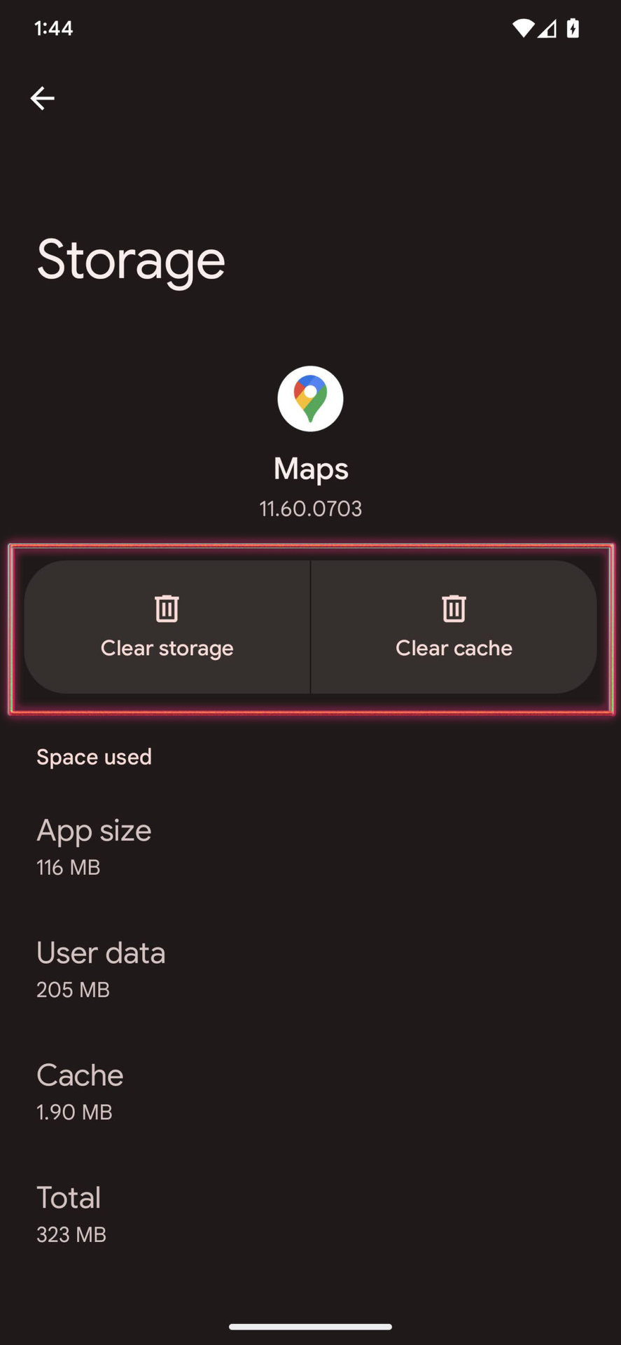 How to clear cache on Google Maps app on Android 5