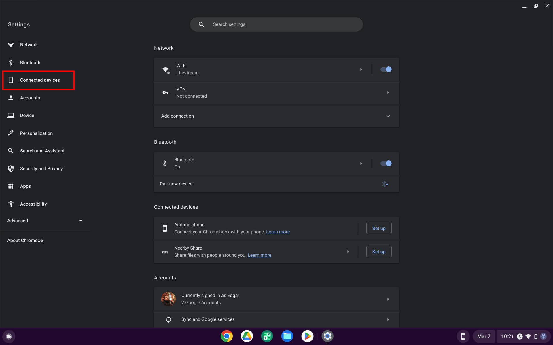 How to connect device to Chrome OS Phone Hub 1