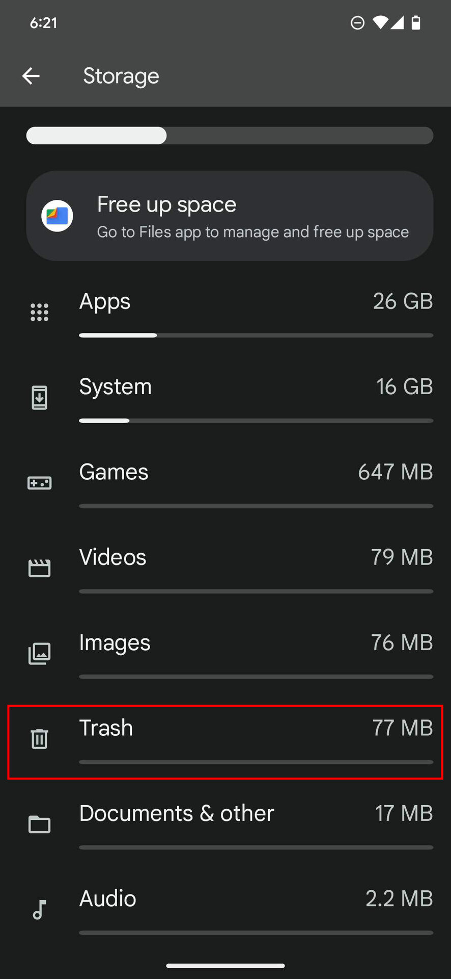 How to empty the Android trash folder 2