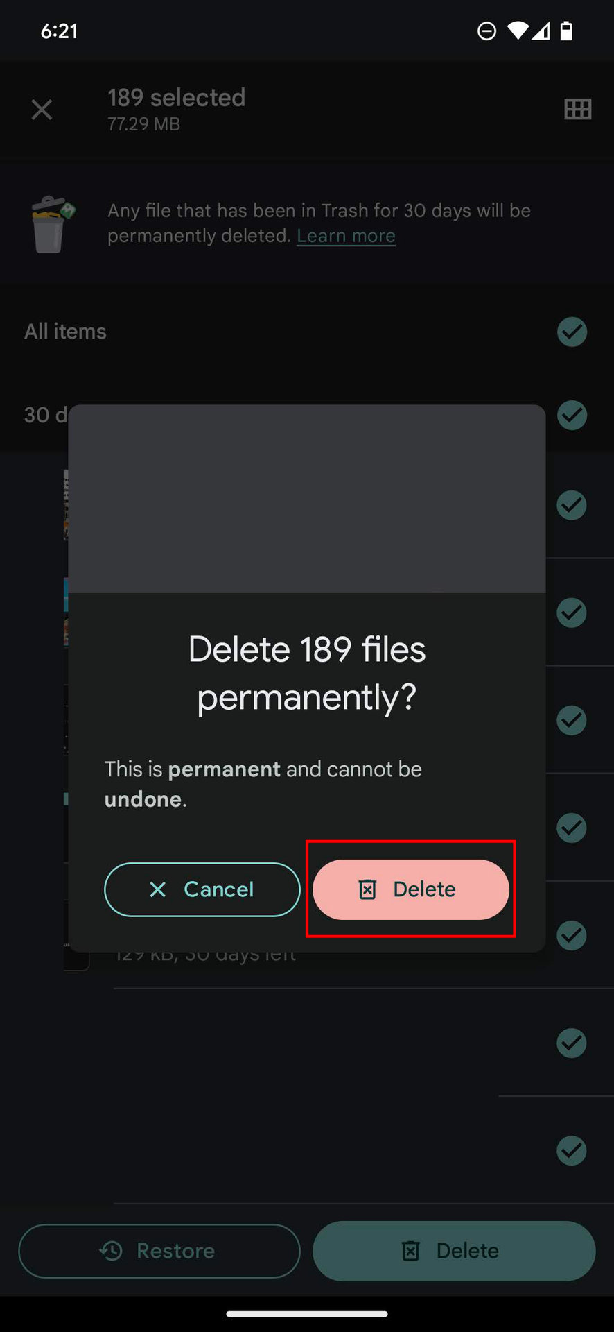 How to empty the Android trash folder 5