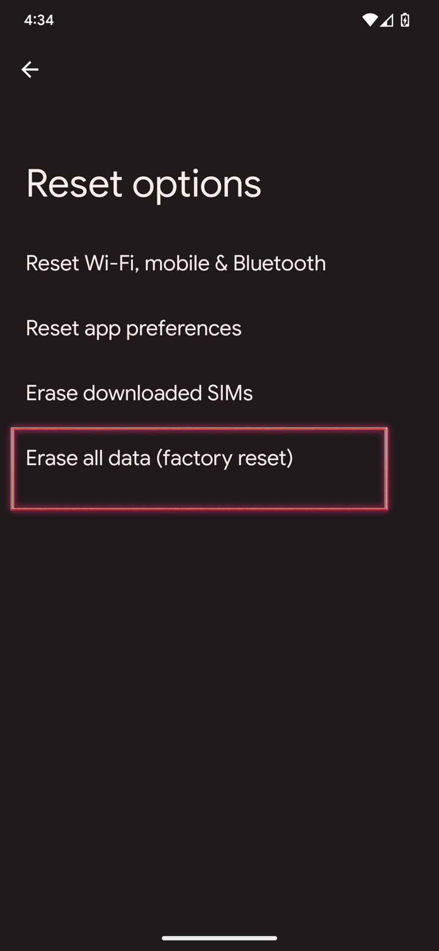 How to factory reset Android 13 3