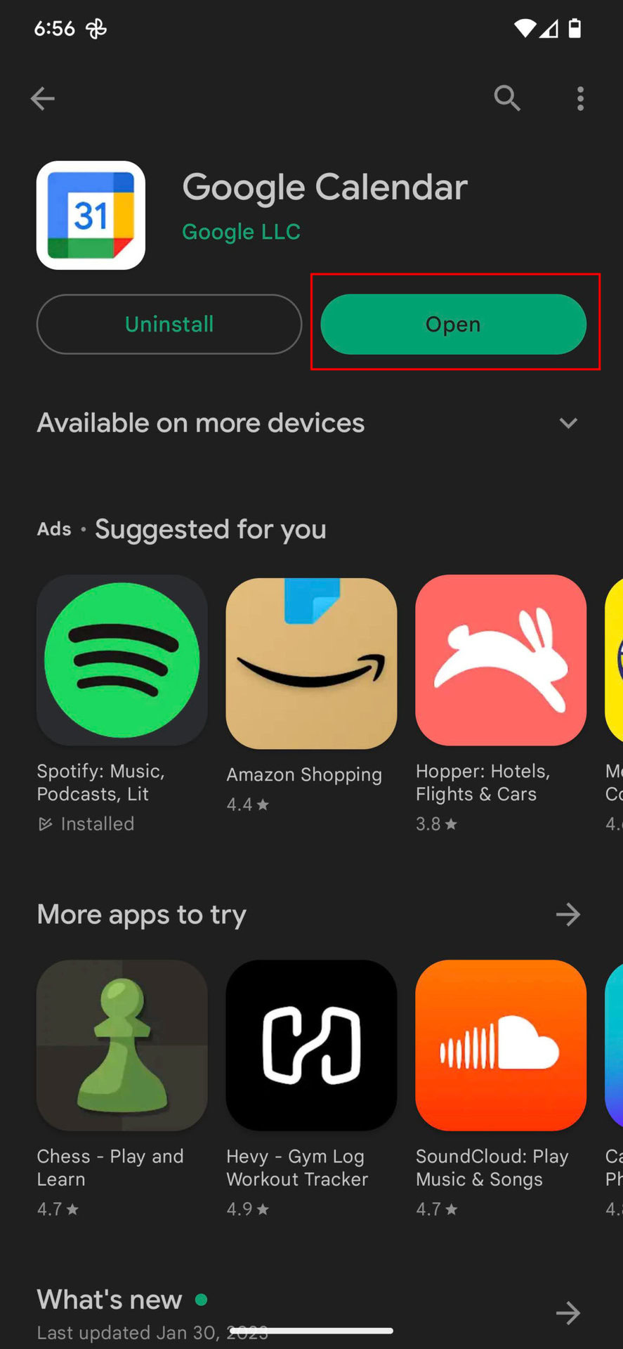 How to update Google Calendar on the Play Store 3