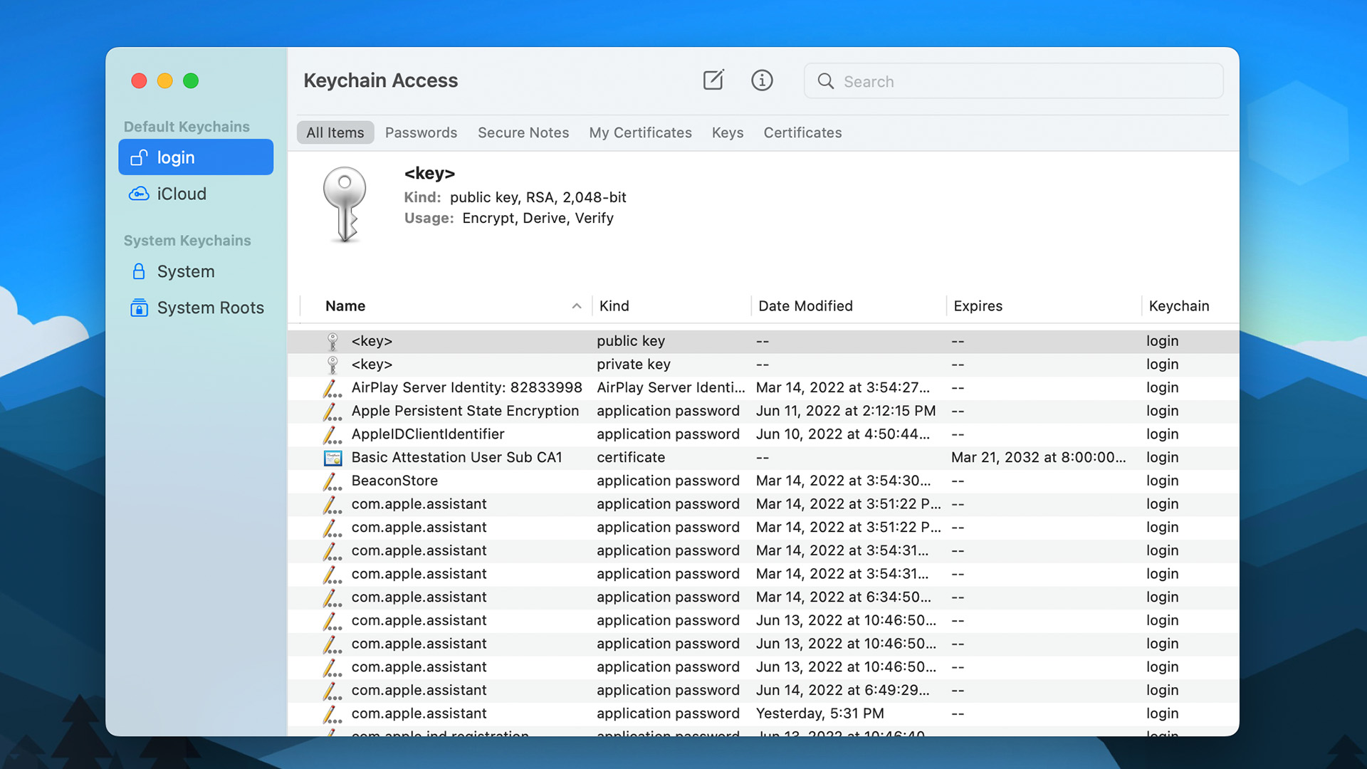 Anahtarlık Erişimi Macbook 2