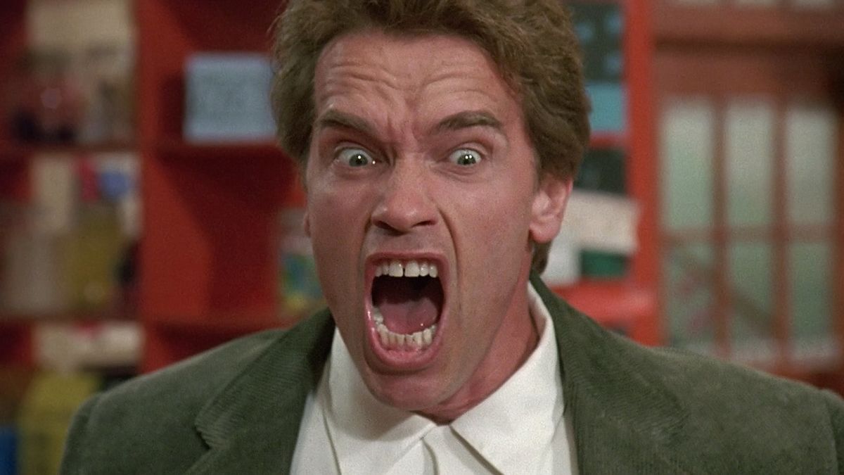 Arnold Schwarzenegger screaming in Kindergarten Cop