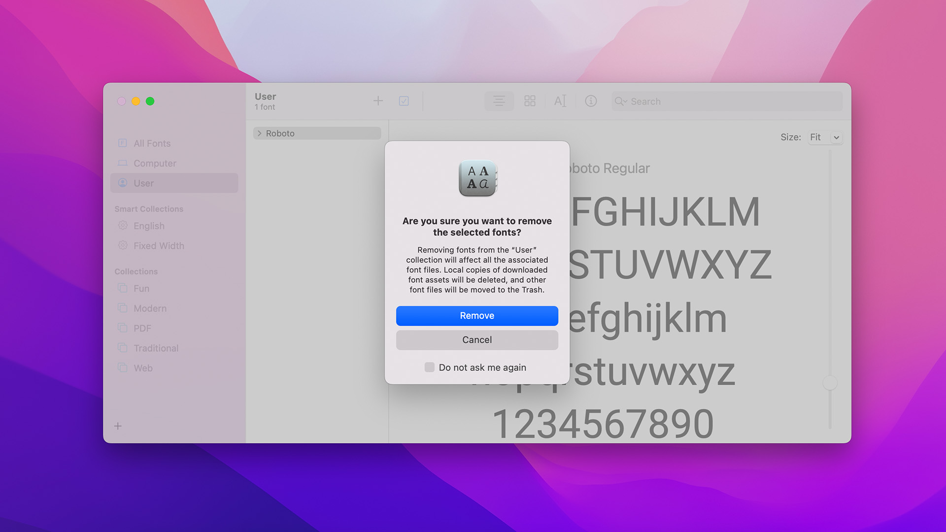 Mac Delete Font