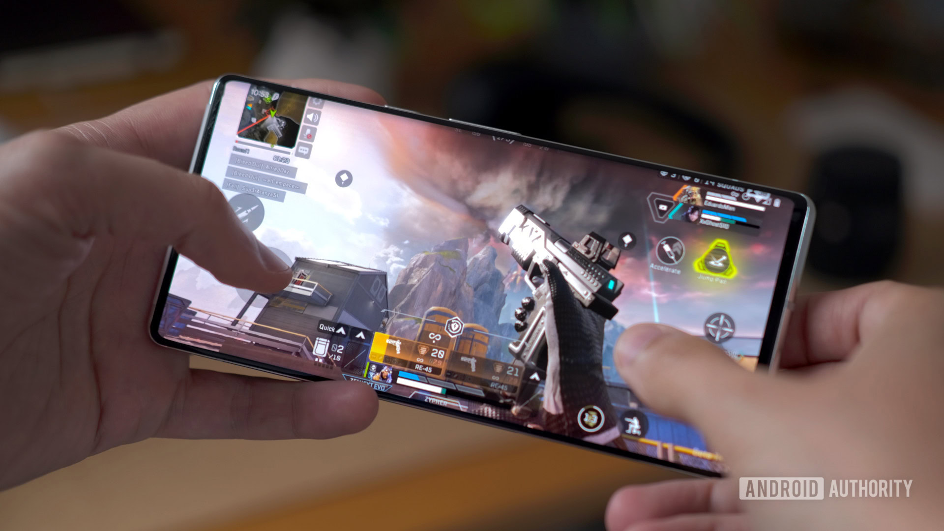 Mobile gaming in hand