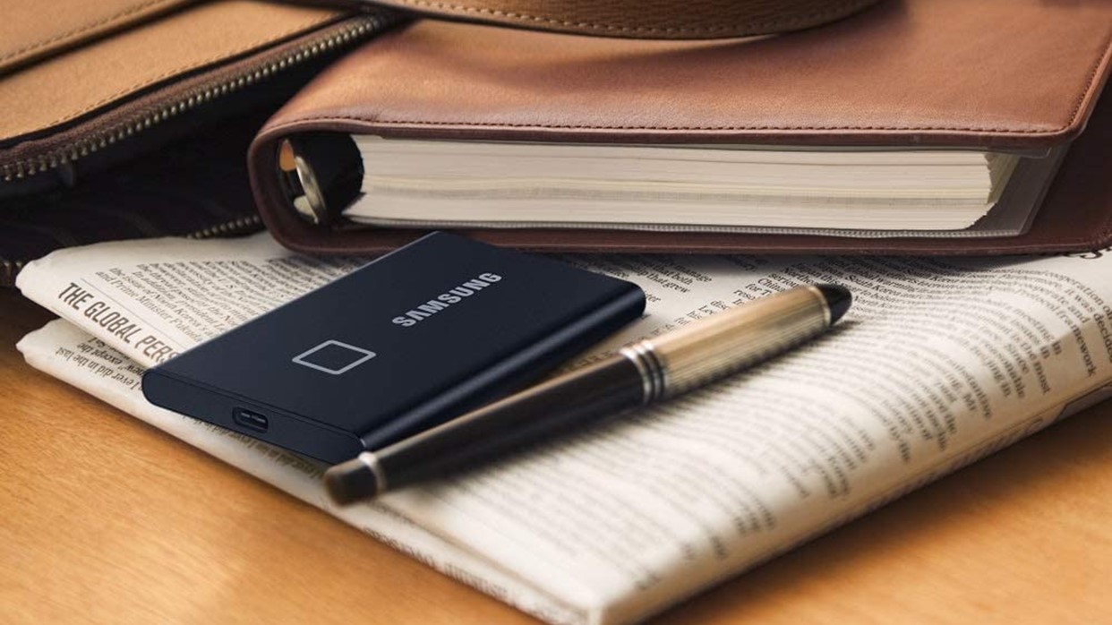 Samsung T7 Touch 1TB Portable SSD Promo Image