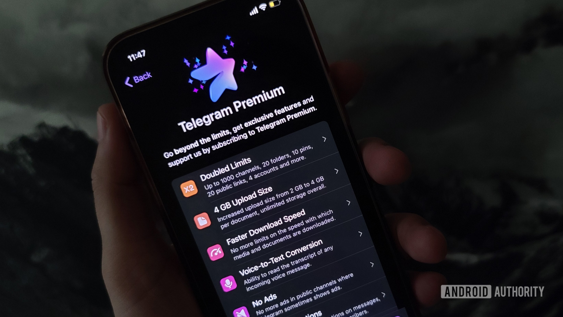 Telegram Premium on iPhone