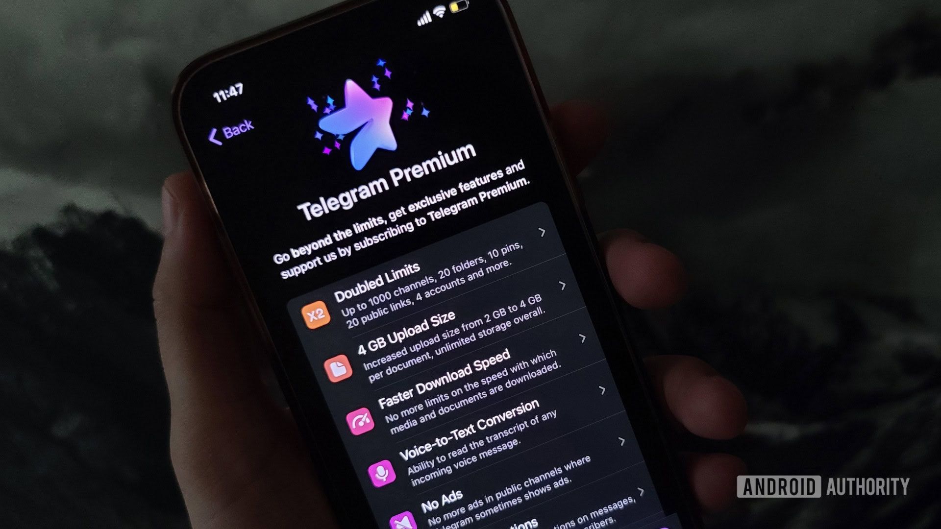 Telegram Premium on iPhone