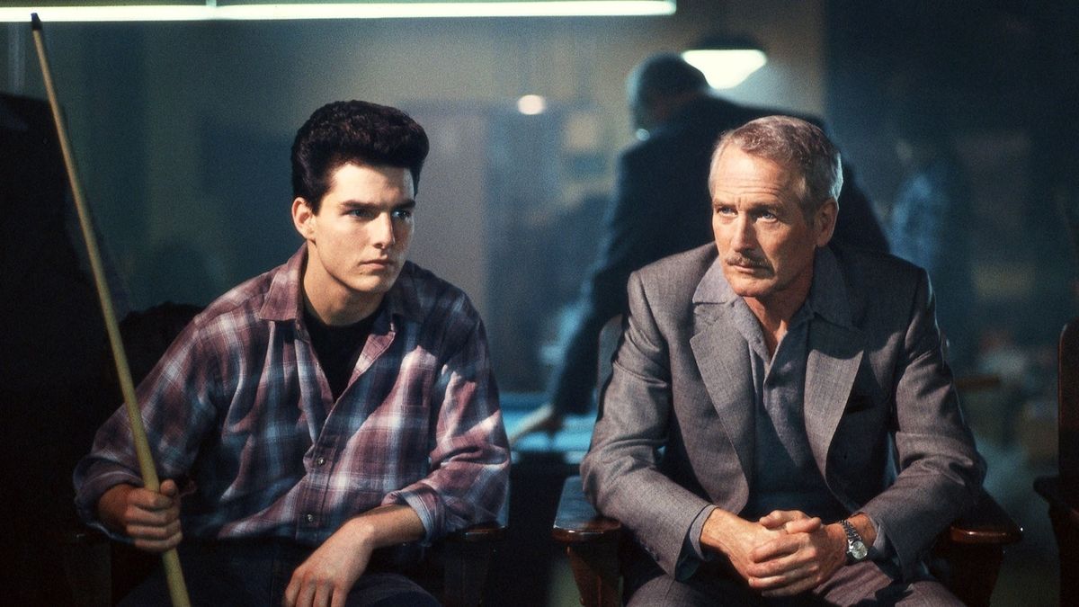 Tom Cruise dan Paul Newman di aula biliar di The Color of Money
