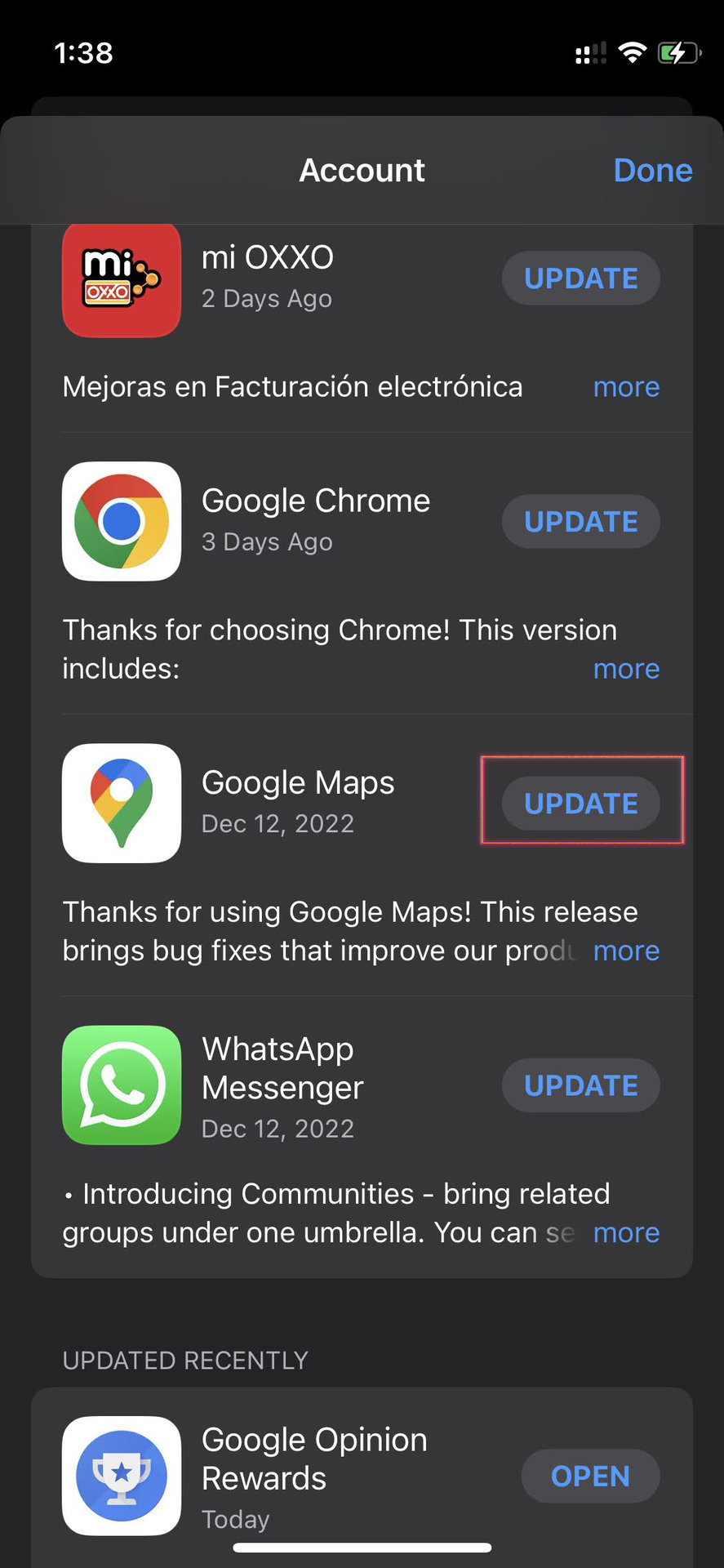 Update Google Maps on Apple App Store 2