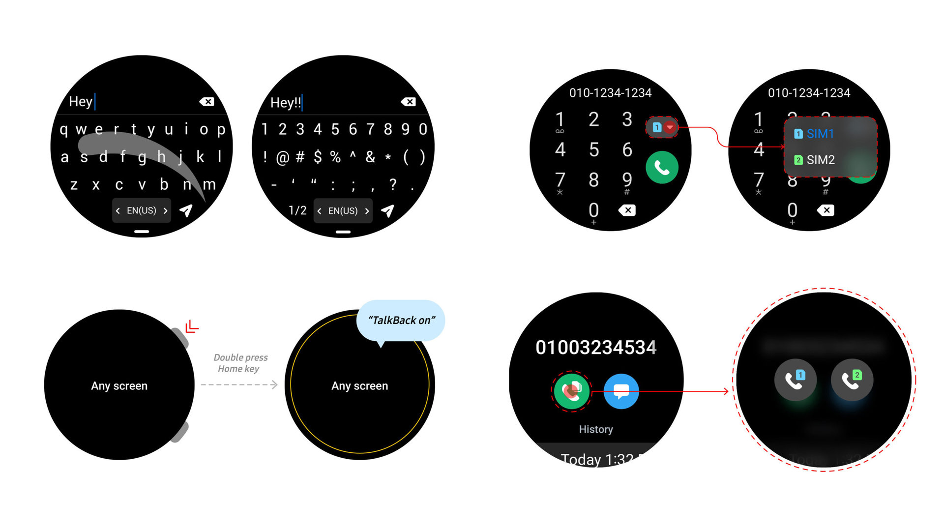 Wear OS 3.5 One UI Watch 4.5 highlight a new keyboard, voice input, and dual SIM functionality.