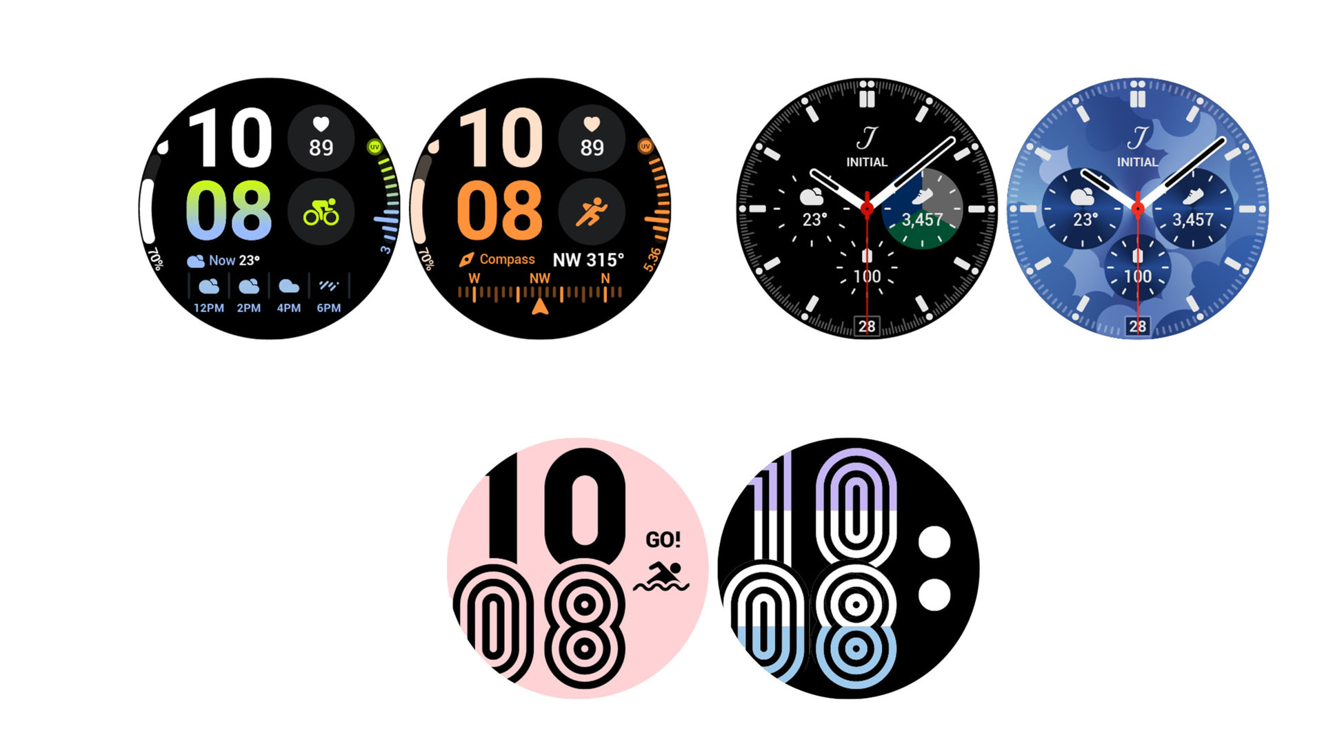 Sızan saat, Wear OS 3.5 One UI Watch 45'in görüntüleriyle karşı karşıya