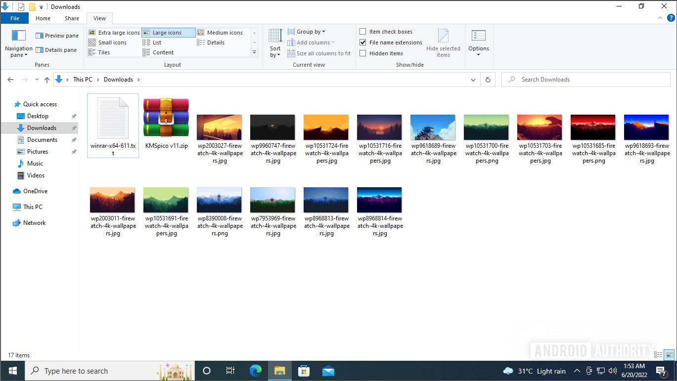 Windows 10 explorer change file extension changed
