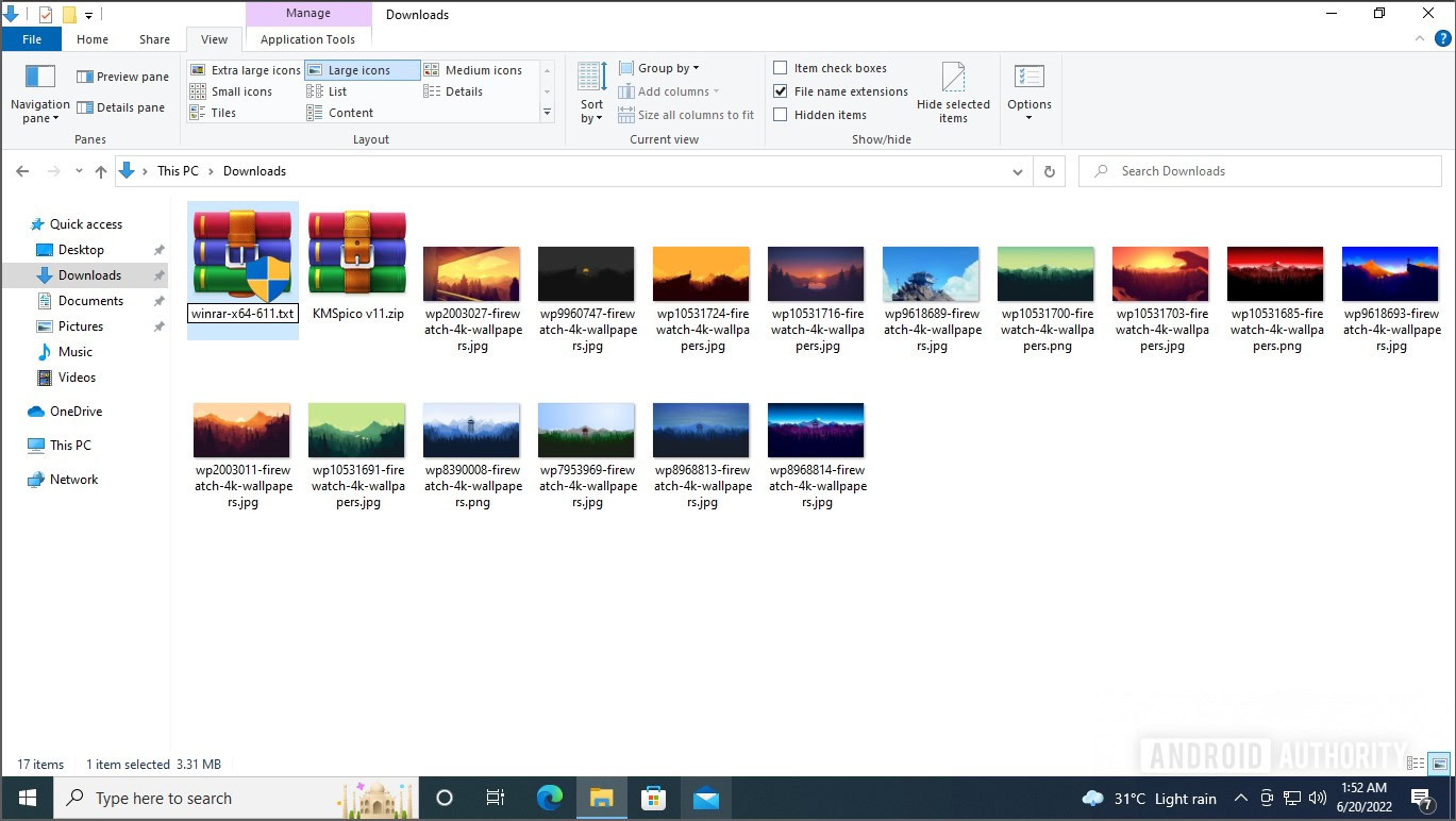 Show or Hide Files Name Extension in Windows 10