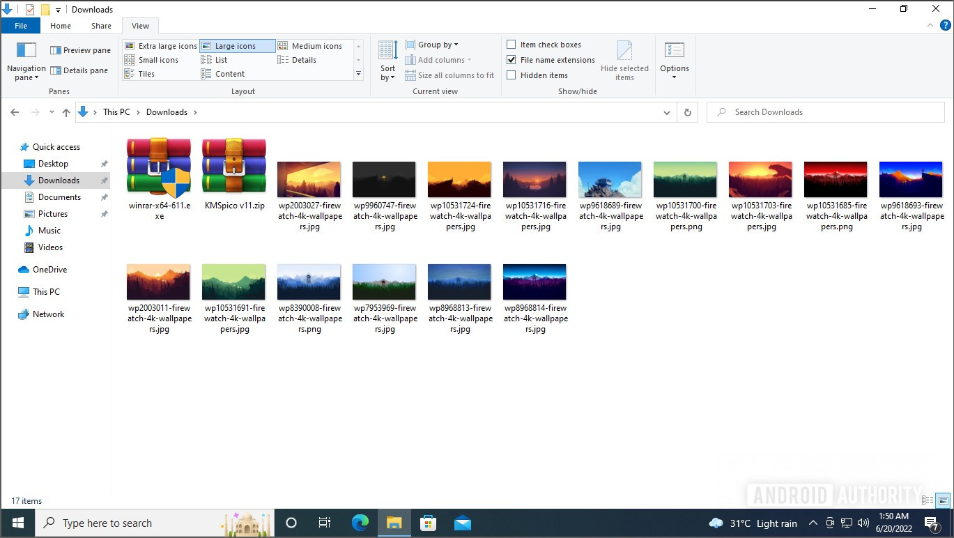 Windows 10 explorer show file extensions