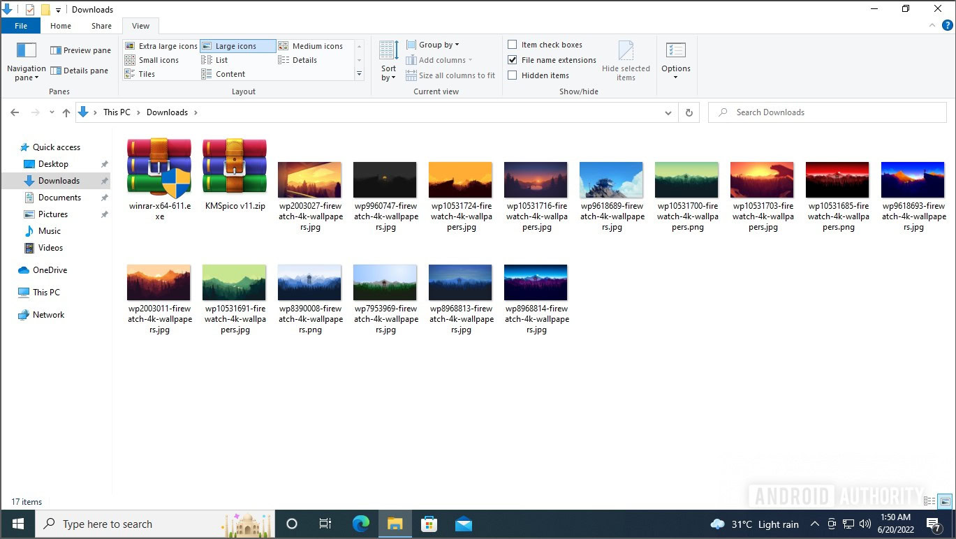 How to turn on hidden filename extensions in Windows