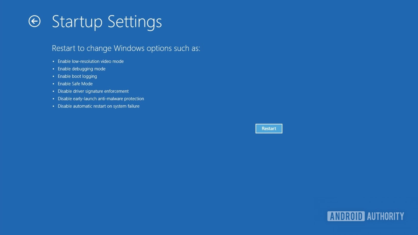 Windows 11 Startup settings