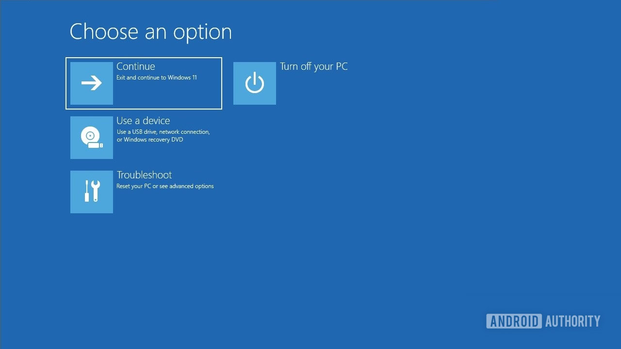 Windows 11 advanced boot menu