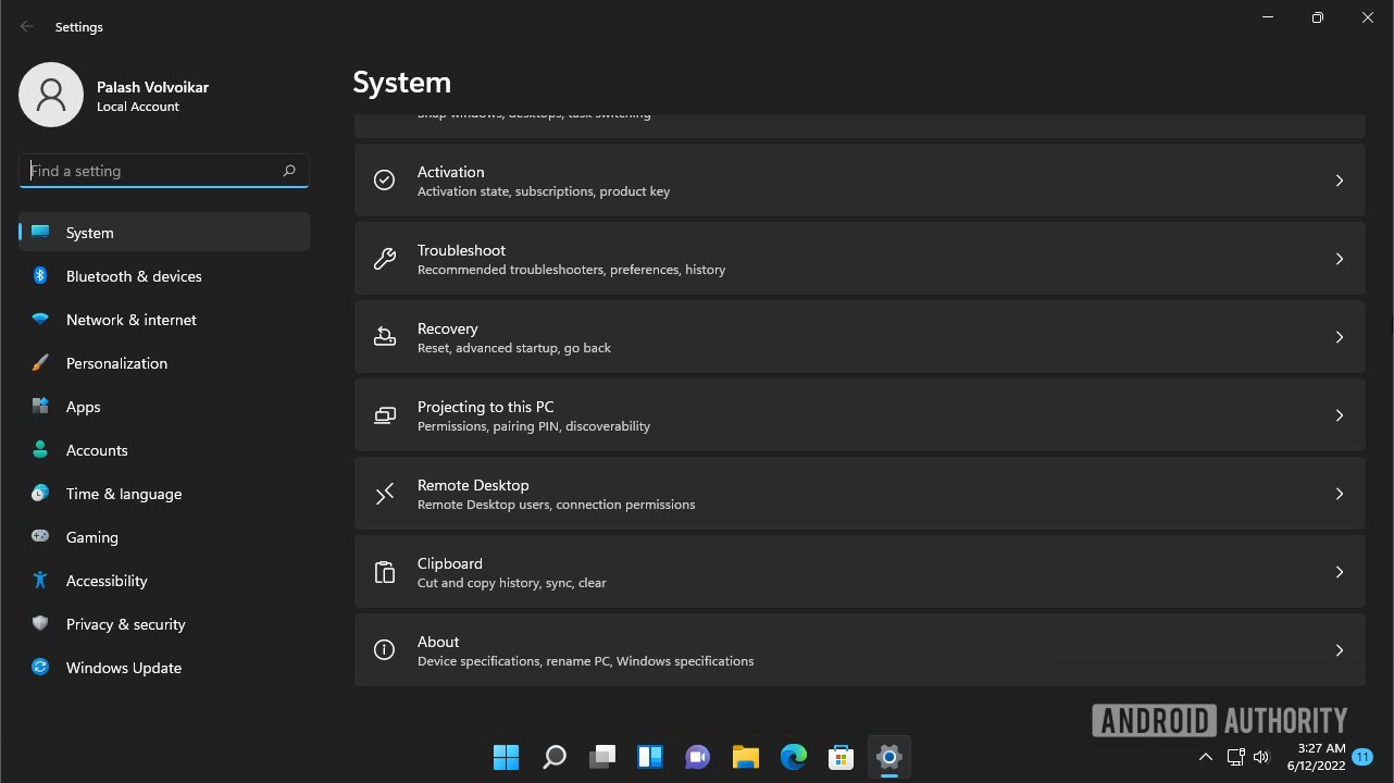 Windows 11 settings Recovery