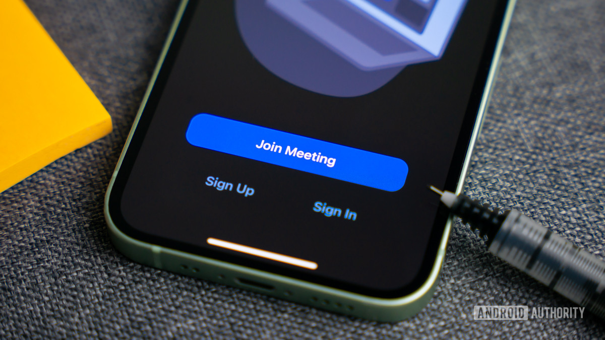 Zoom Meetings app on iPhone