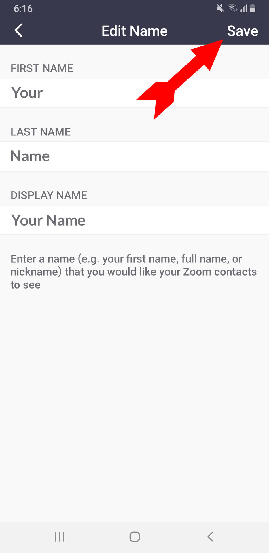 Zoom Name Change Android