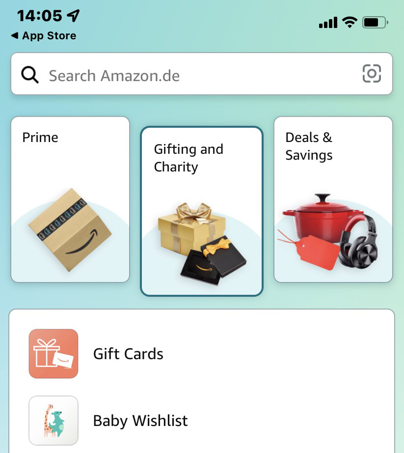 amazon ios uygulaması hediye kartları