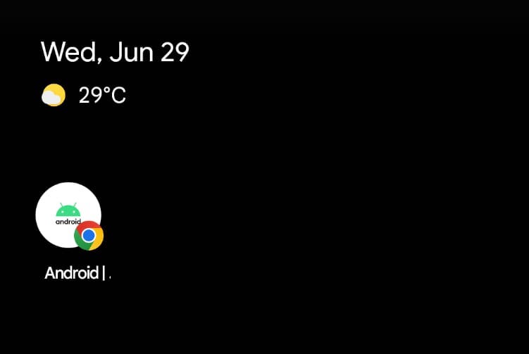 android website icon on homescreen