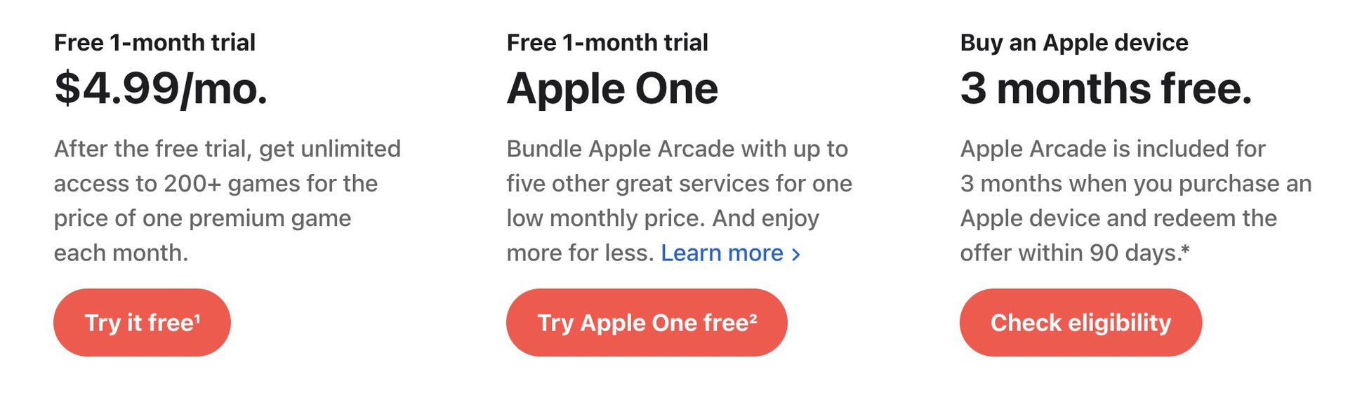 apple arcade price list