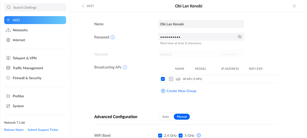 change SSID and password