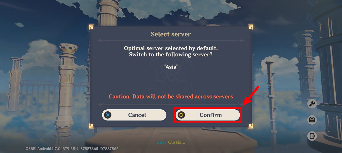 confirm server mobile