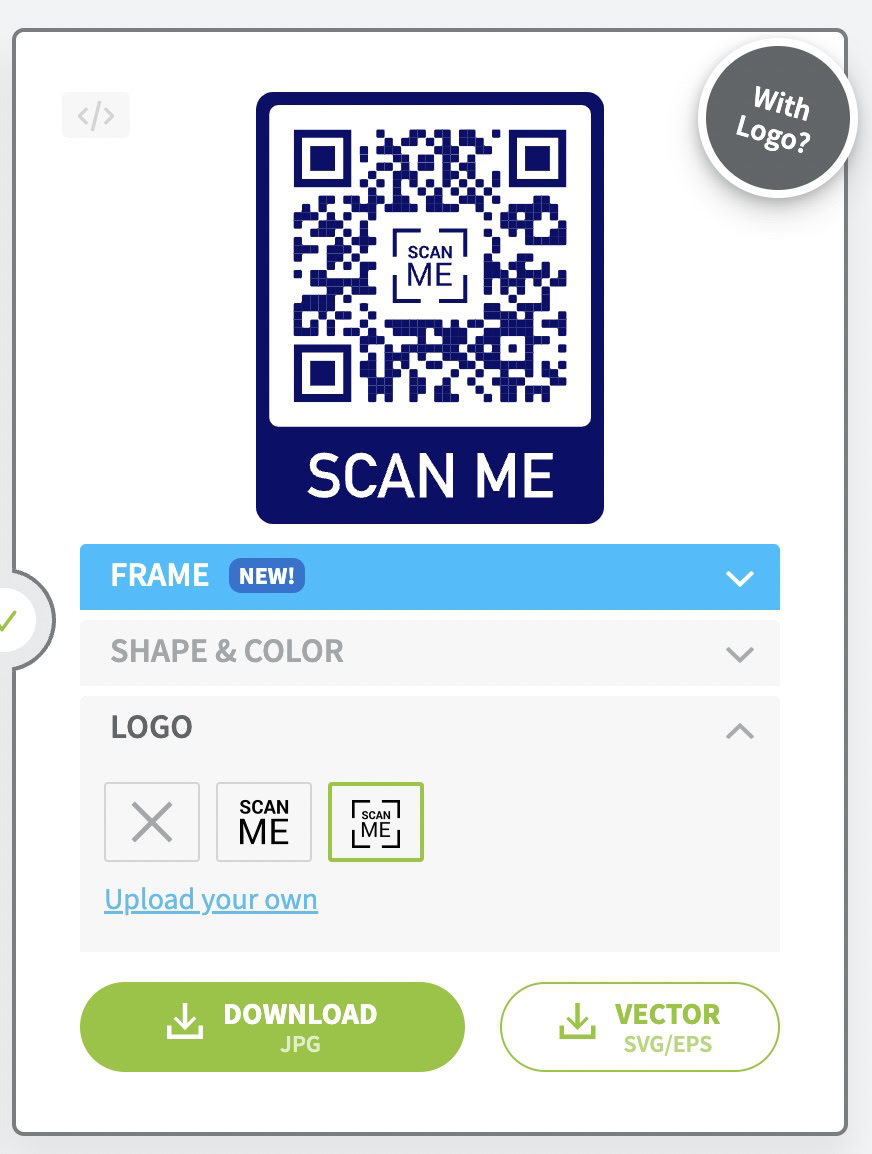 customize qr code on web