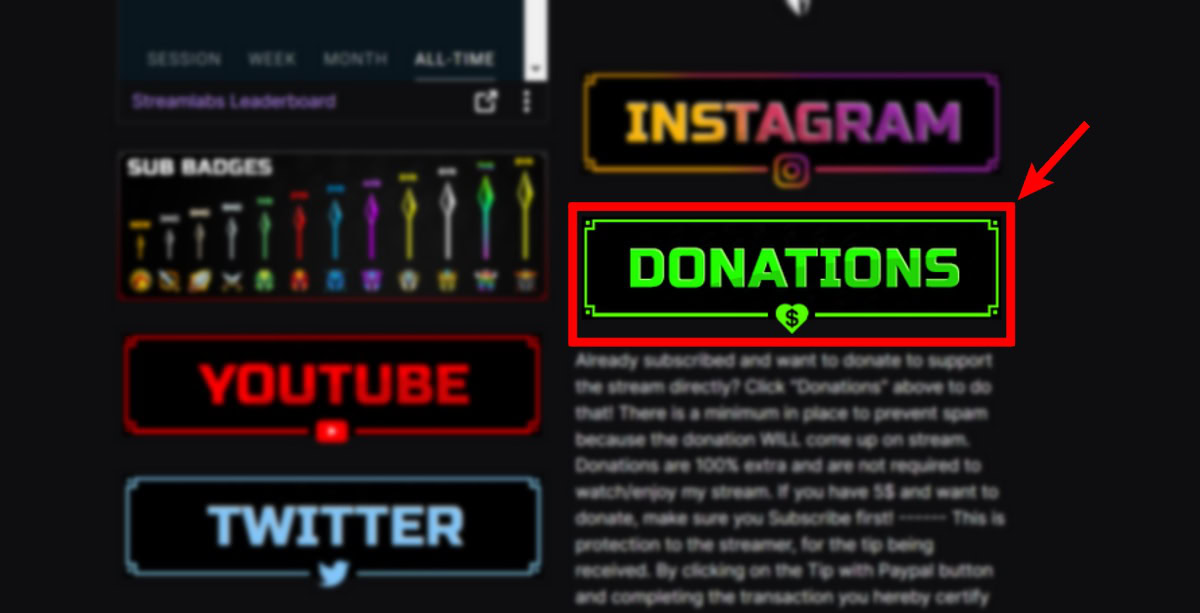 donations button example