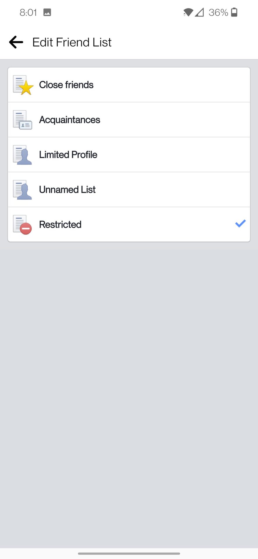 facebook mobile agregar a lista restringida 2