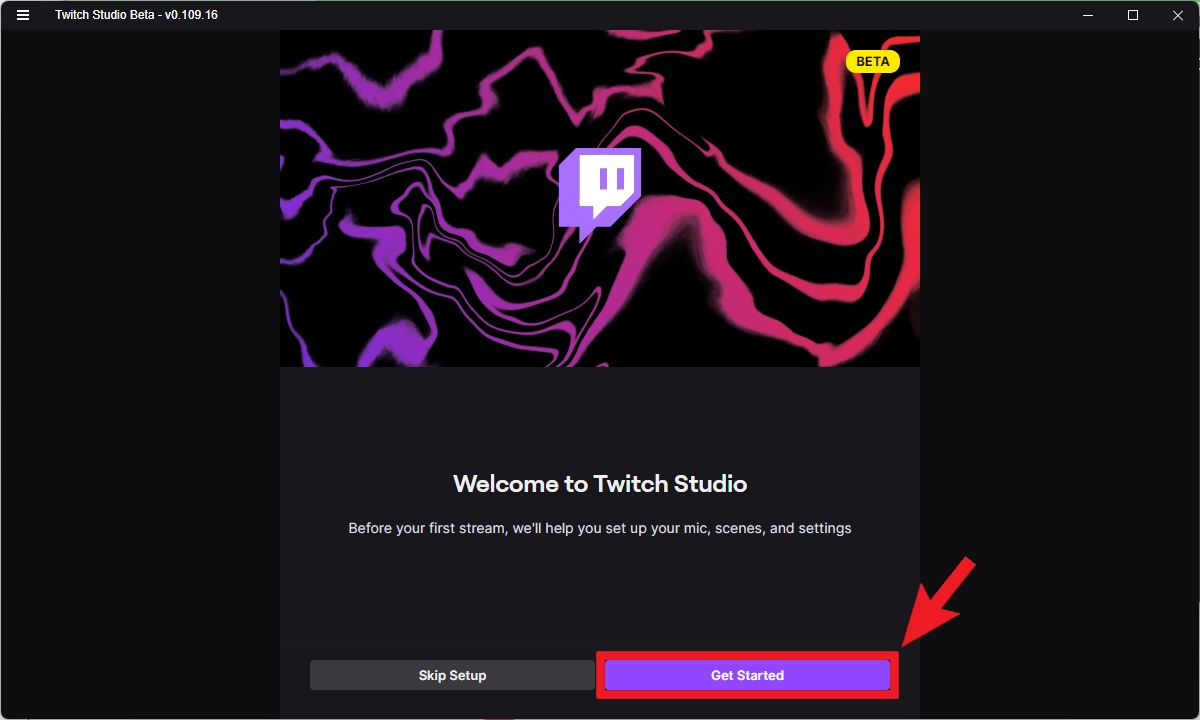 get started twitch studio