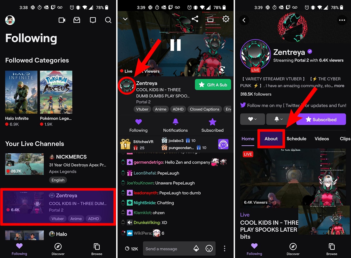 go to the streamers about page