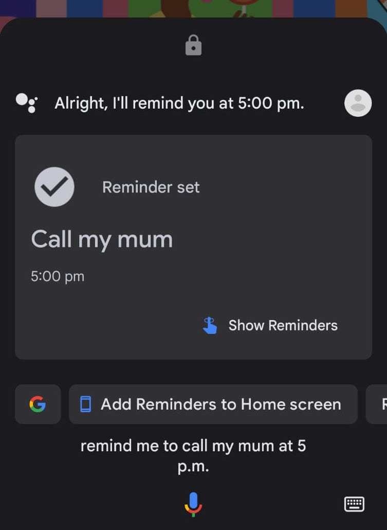 google assistant call reminder