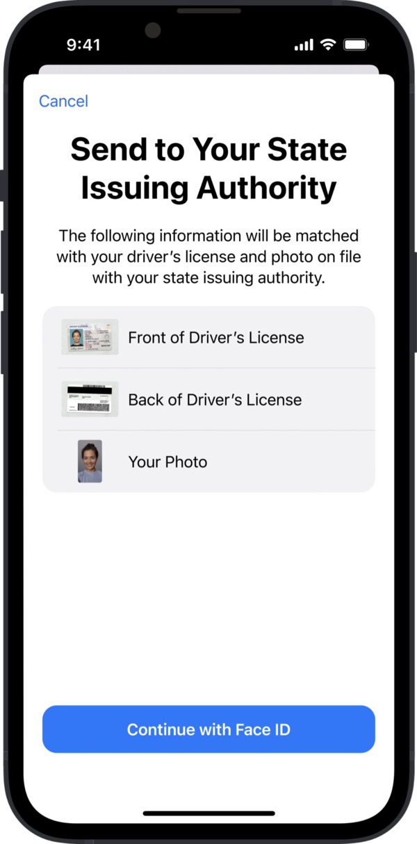 An iPhone showing the Sent to your State Issuing Authority screen.