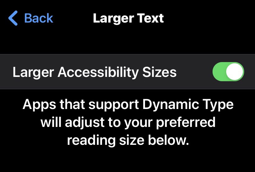 iphone larger text accessibility