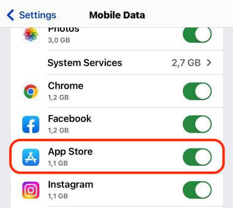 ios mobile data apps
