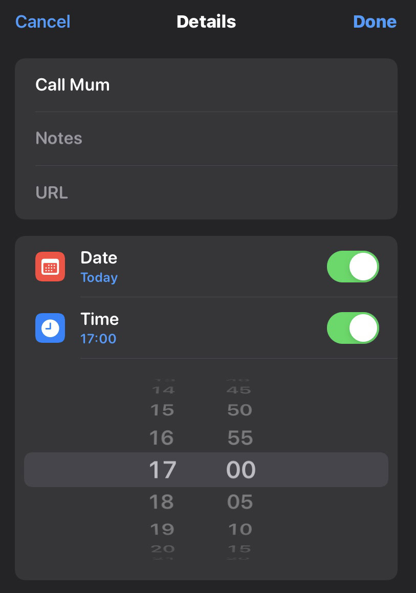 ios set up call reminders